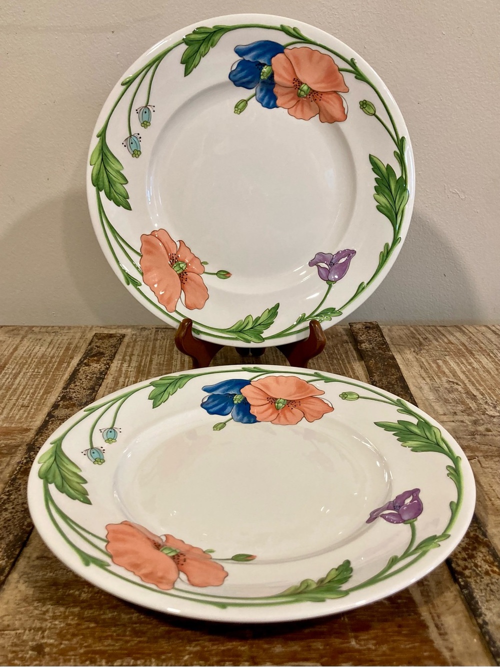2 Dinner Plates Amapola by Villeroy & Boch Germany Poppy Design
